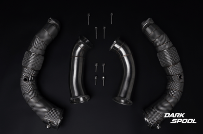 Downpipe BMW X5m X6m LCI 2023+ with heat shield