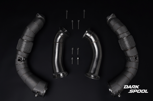 Downpipe BMW X5m X6m LCI 2023+ with heat shield