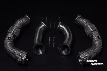 Downpipe BMW X5m X6m LCI 2023+ with heat shield